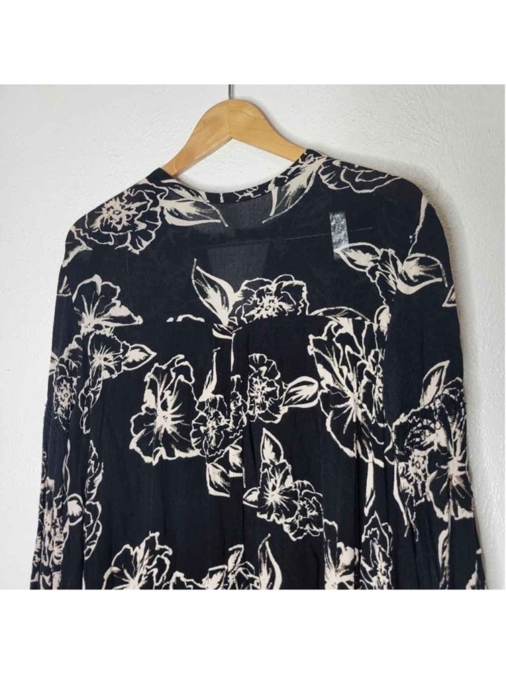 Free People Black Foil Floral Swing Dress Women's Size XSmall - Picture 10 of 12